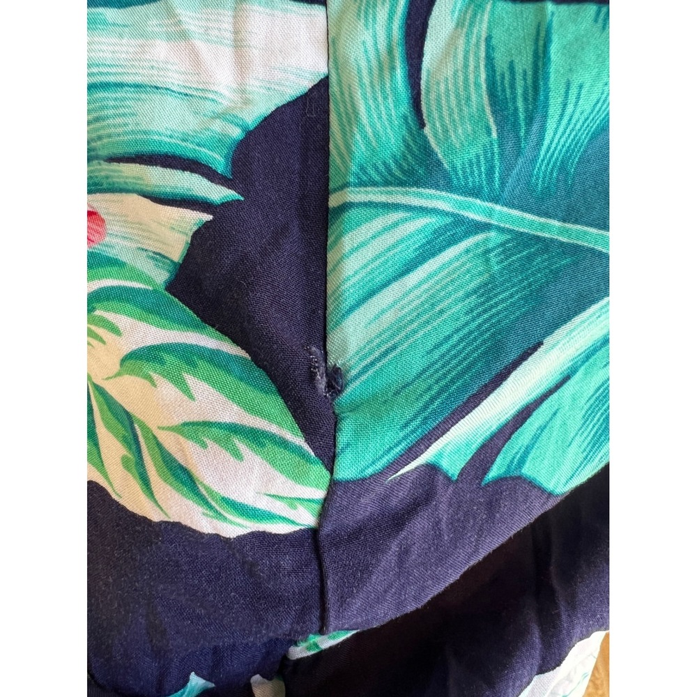 Tommy Bahama Floral Maxi Skirt Navy Blue Tropical Hibiscus Rayon Womens 14 - Picture 8 of 10